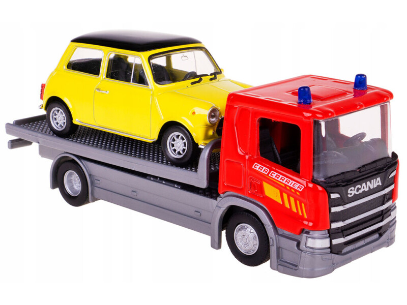 Welly odtahovka Scania P320 + Mini Cooper 1:43 
